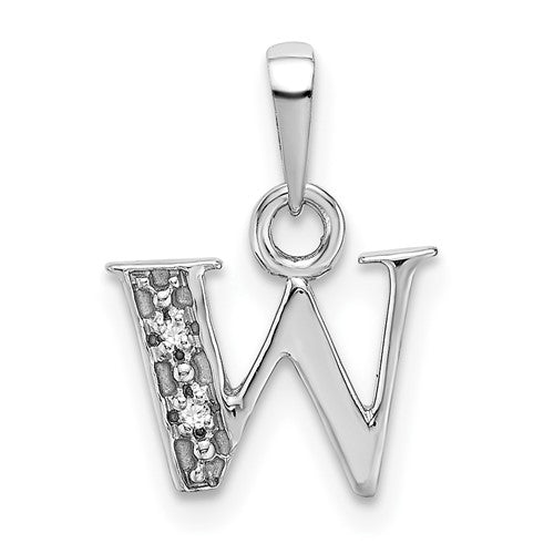 14kw-rhodium-plated-diamond-letter-w-initial-pendant-SolomonJeweler-Wichita-KS-CustomJewelry