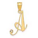 14ky-script-letter-a-initial-pendant-with-diamond-SolomonJeweler-Wichita-KS-CustomJewelry