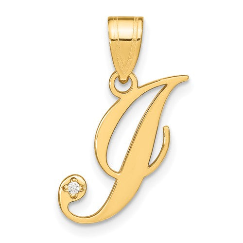 14ky-script-letter-i-initial-pendant-with-diamond-SolomonJeweler-Wichita-KS-CustomJewelry