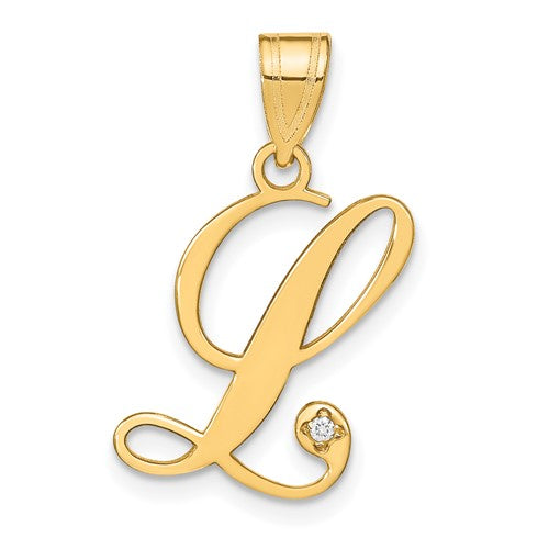 14ky-script-letter-l-initial-pendant-with-diamond-SolomonJeweler-Wichita-KS-CustomJewelry