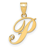 14ky-script-letter-p-initial-pendant-with-diamond-SolomonJeweler-Wichita-KS-CustomJewelry