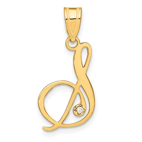 14ky-script-letter-s-initial-pendant-with-diamond-SolomonJeweler-Wichita-KS-CustomJewelry
