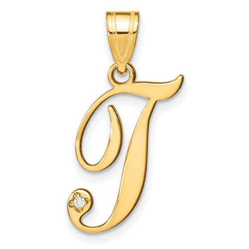 14ky-script-letter-t-initial-pendant-with-diamond-SolomonJeweler-Wichita-KS-CustomJewelry