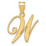 14ky-script-letter-w-initial-pendant-with-diamond-SolomonJeweler-Wichita-KS-CustomJewelry