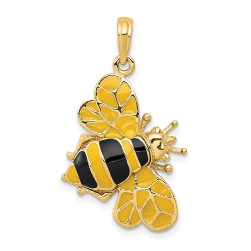 14k-enameled-3-d-bumblebee-pendant-SolomonJeweler-Wichita-KS-CustomJewelry