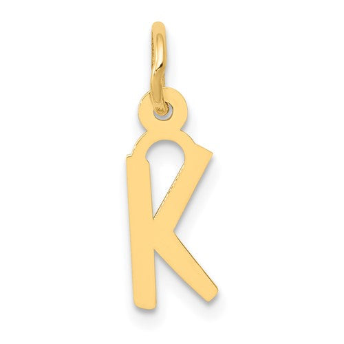 14k-small-slanted-block-letter-k-initial-charm-SolomonJeweler-Wichita-KS-CustomJewelry