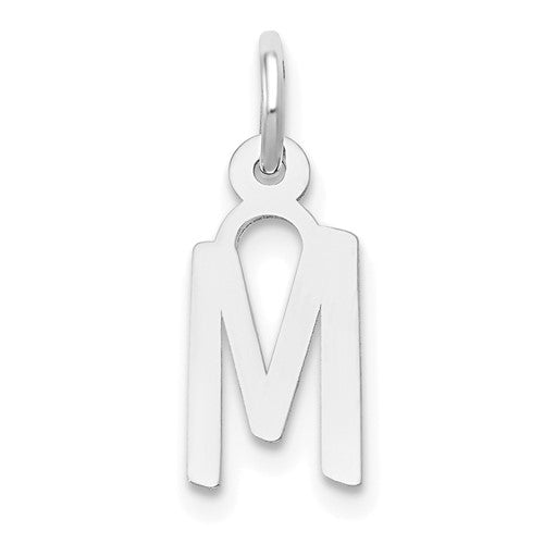 14k-white-gold-small-slanted-block-letter-m-initial-charm-SolomonJeweler-Wichita-KS-CustomJewelry