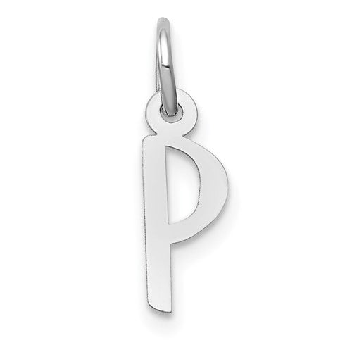 14k-white-gold-small-slanted-block-letter-p-initial-charm-SolomonJeweler-Wichita-KS-CustomJewelry
