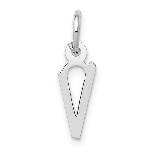 14k-white-gold-small-slanted-block-letter-v-initial-charm-SolomonJeweler-Wichita-KS-CustomJewelry