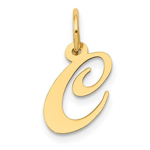 14k-small-fancy-script-letter-c-initial-charm-SolomonJeweler-Wichita-KS-CustomJewelry