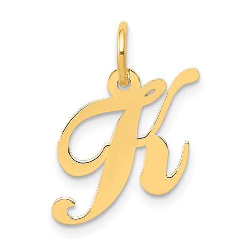 14k-small-fancy-script-letter-k-initial-charm-SolomonJeweler-Wichita-KS-CustomJewelry