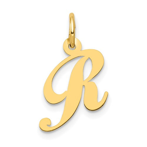 14k-small-fancy-script-letter-r-initial-charm-SolomonJeweler-Wichita-KS-CustomJewelry