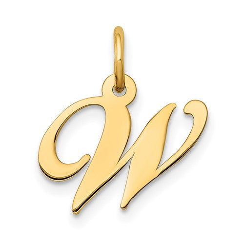 14k-small-fancy-script-letter-w-initial-charm-SolomonJeweler-Wichita-KS-CustomJewelry