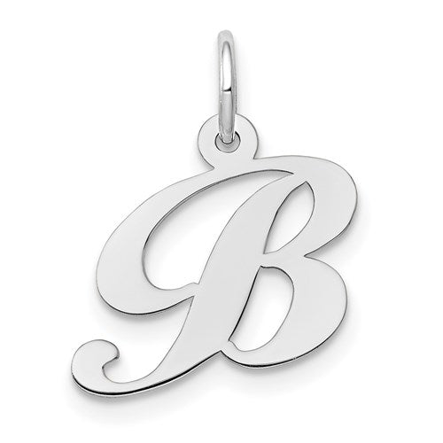 14k-white-gold-small-fancy-script-letter-b-initial-charm-SolomonJeweler-Wichita-KS-CustomJewelry