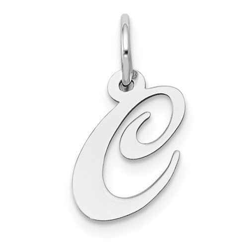 14k-white-gold-small-fancy-script-letter-c-initial-charm-SolomonJeweler-Wichita-KS-CustomJewelry