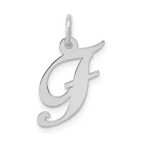 14k-white-gold-small-fancy-script-letter-f-initial-charm-SolomonJeweler-Wichita-KS-CustomJewelry