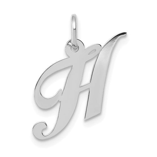 14k-white-gold-small-fancy-script-letter-h-initial-charm-SolomonJeweler-Wichita-KS-CustomJewelry