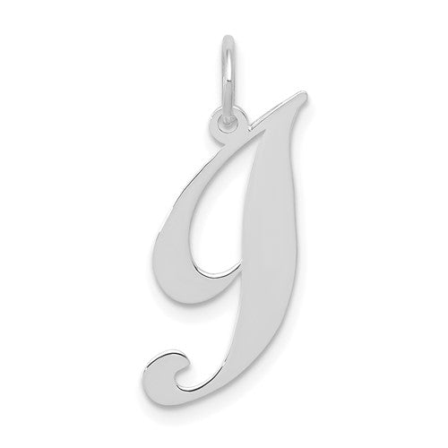14k-white-gold-small-fancy-script-letter-i-initial-charm-SolomonJeweler-Wichita-KS-CustomJewelry