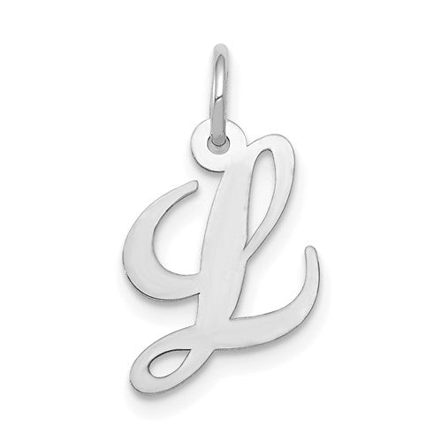 14k-white-gold-small-fancy-script-letter-l-initial-charm-SolomonJeweler-Wichita-KS-CustomJewelry