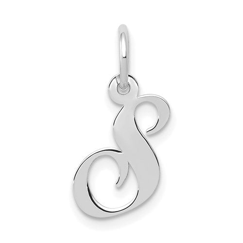 14k-white-gold-small-fancy-script-letter-s-initial-charm-SolomonJeweler-Wichita-KS-CustomJewelry