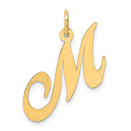 14k-medium-fancy-script-letter-m-initial-charm-SolomonJeweler-Wichita-KS-CustomJewelry