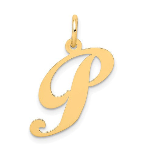 14k-medium-fancy-script-letter-p-initial-charm-SolomonJeweler-Wichita-KS-CustomJewelry