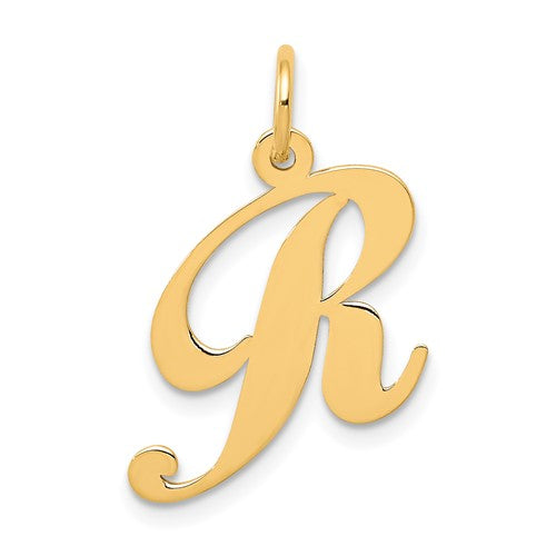 14k-medium-fancy-script-letter-r-initial-charm-SolomonJeweler-Wichita-KS-CustomJewelry