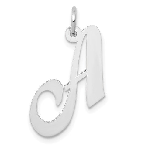 14k-white-gold-medium-fancy-script-letter-a-initial-charm-SolomonJeweler-Wichita-KS-CustomJewelry