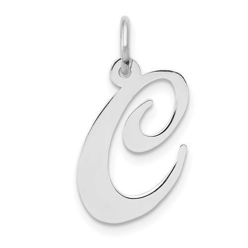 14k-white-gold-medium-fancy-script-letter-c-initial-charm-SolomonJeweler-Wichita-KS-CustomJewelry