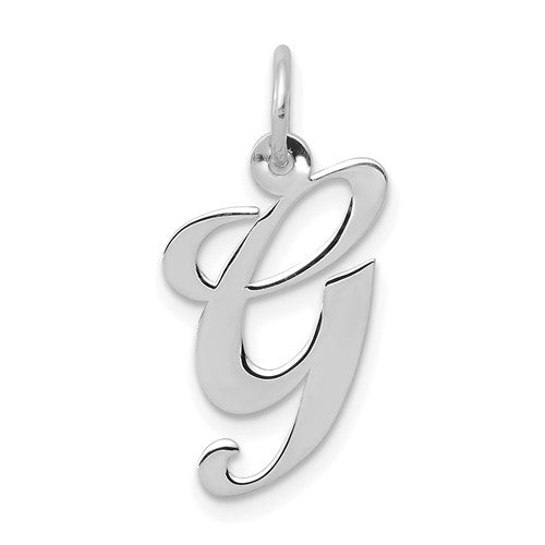 14k-white-gold-medium-fancy-script-letter-g-initial-charm-SolomonJeweler-Wichita-KS-CustomJewelry