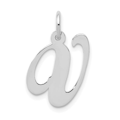 14k-white-gold-medium-fancy-script-letter-v-initial-charm-SolomonJeweler-Wichita-KS-CustomJewelry
