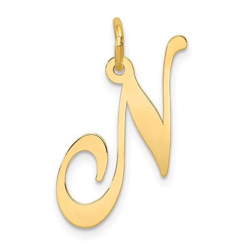 14k-large-fancy-script-letter-n-initial-charm-SolomonJeweler-Wichita-KS-CustomJewelry