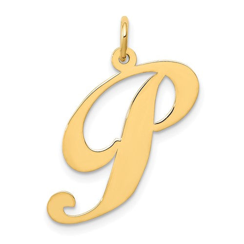 14k-large-fancy-script-letter-p-initial-charm-SolomonJeweler-Wichita-KS-CustomJewelry