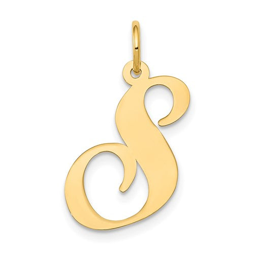 14k-large-fancy-script-letter-s-initial-charm-SolomonJeweler-Wichita-KS-CustomJewelry