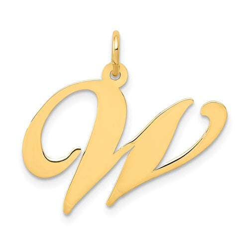 14k-large-fancy-script-letter-w-initial-charm-SolomonJeweler-Wichita-KS-CustomJewelry