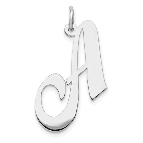 14k-white-gold-large-fancy-script-letter-a-initial-charm-SolomonJeweler-Wichita-KS-CustomJewelry