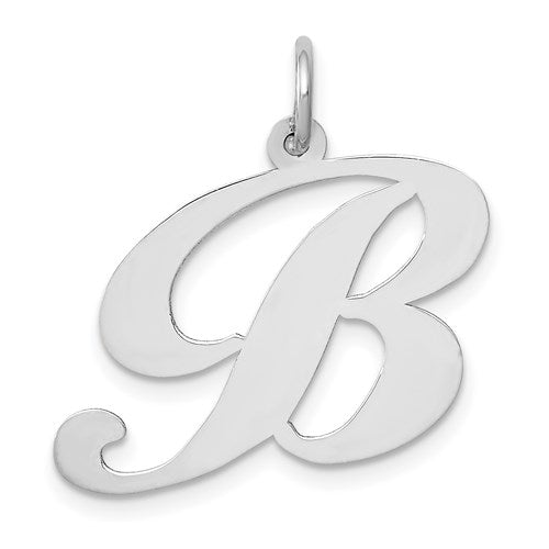 14k-white-gold-large-fancy-script-letter-b-initial-charm-SolomonJeweler-Wichita-KS-CustomJewelry