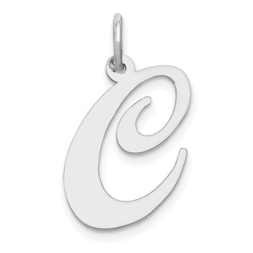 14k-white-gold-large-fancy-script-letter-c-initial-charm-SolomonJeweler-Wichita-KS-CustomJewelry