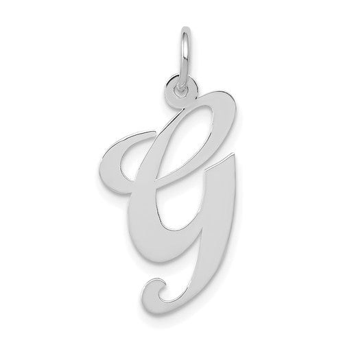 14k-white-gold-large-fancy-script-letter-g-initial-charm-SolomonJeweler-Wichita-KS-CustomJewelry