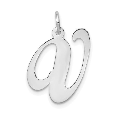 14k-white-gold-large-fancy-script-letter-v-initial-charm-SolomonJeweler-Wichita-KS-CustomJewelry