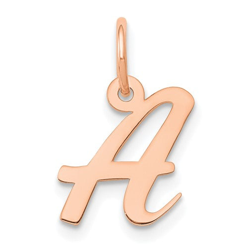14k-rose-gold-small-script-letter-a-initial-charm-SolomonJeweler-Wichita-KS-CustomJewelry