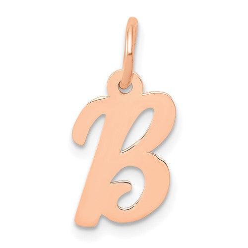 14k-rose-gold-small-script-letter-b-initial-charm-SolomonJeweler-Wichita-KS-CustomJewelry