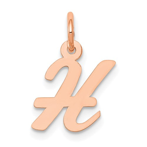 14k-rose-gold-small-script-letter-h-initial-charm-SolomonJeweler-Wichita-KS-CustomJewelry