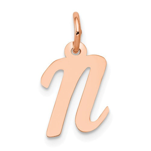 14k-rose-gold-small-script-letter-n-initial-charm-SolomonJeweler-Wichita-KS-CustomJewelry