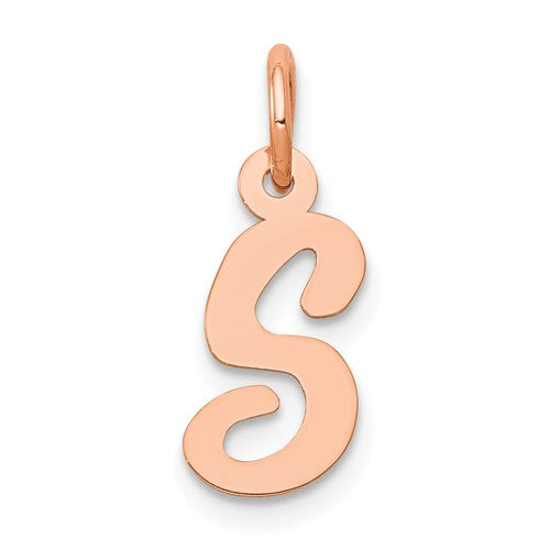14k-rose-gold-small-script-letter-s-initial-charm-SolomonJeweler-Wichita-KS-CustomJewelry