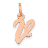 14k-rose-gold-small-script-letter-v-initial-charm-SolomonJeweler-Wichita-KS-CustomJewelry