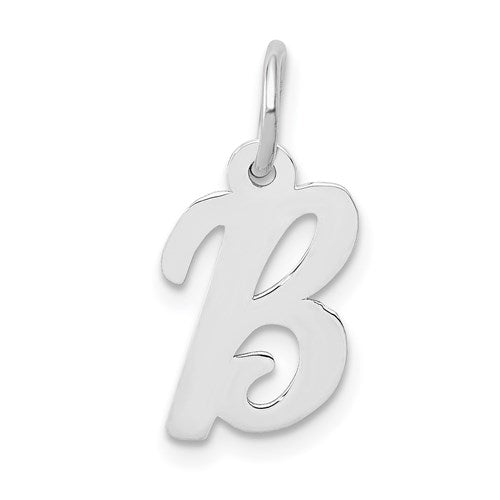 14k-white-gold-small-script-letter-b-initial-charm-SolomonJeweler-Wichita-KS-CustomJewelry