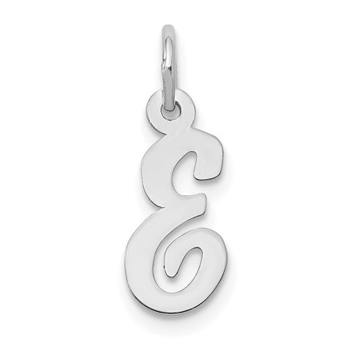 14k-white-gold-small-script-letter-e-initial-charm-SolomonJeweler-Wichita-KS-CustomJewelry