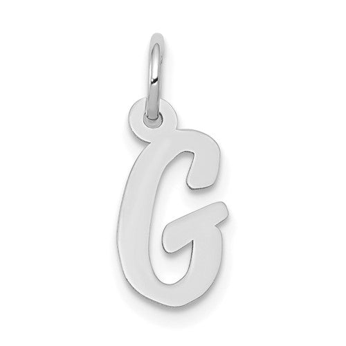 14k-white-gold-small-script-letter-g-initial-charm-SolomonJeweler-Wichita-KS-CustomJewelry