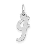 14k white gold small script letter I initial charm pendant, delicate jewelry accessory, featuring elegant gold craftsmanship.